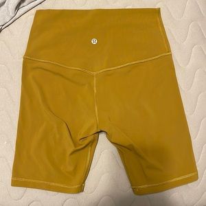 Cute lululemon biker shorts! Size 6 mustard color!
